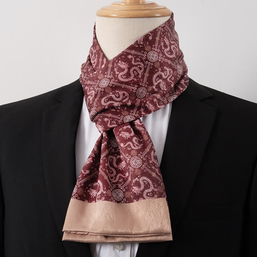 Men's Gentleman Silk-Feelp Business Thin Ascot Scarf - Style #4 - image 4