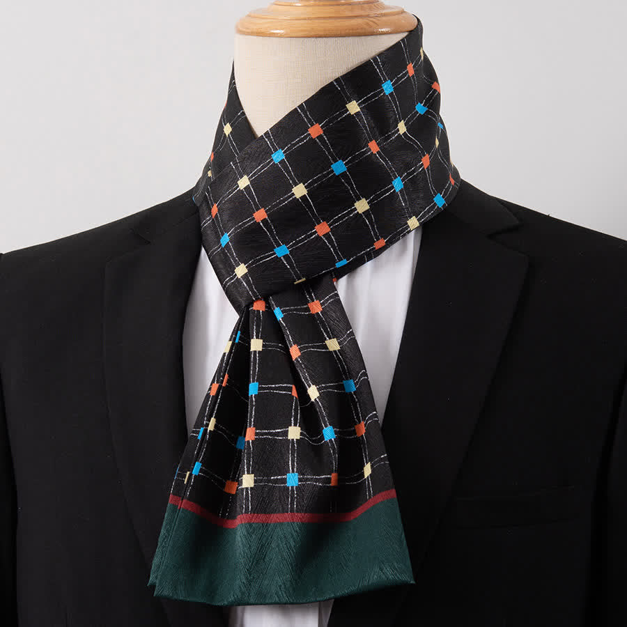 Men's Gentleman Silk-Feelp Business Thin Ascot Scarf - Style #9 - image 9