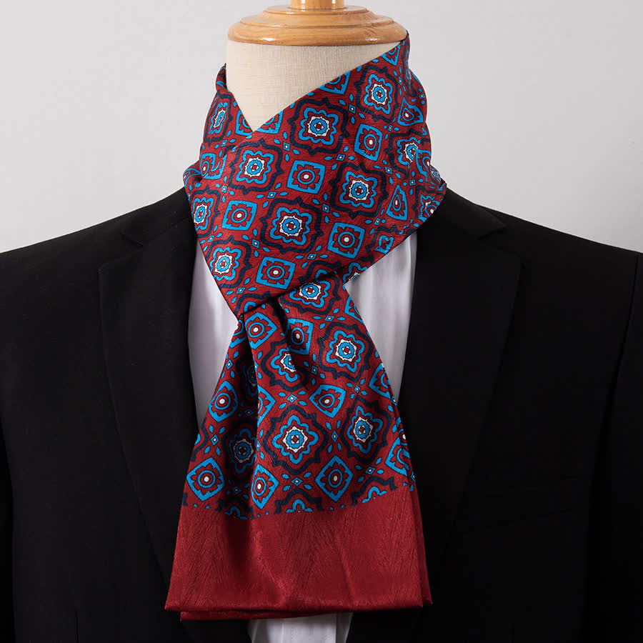 Men's Gentleman Silk-Feelp Business Thin Ascot Scarf - Style #28 - image 28