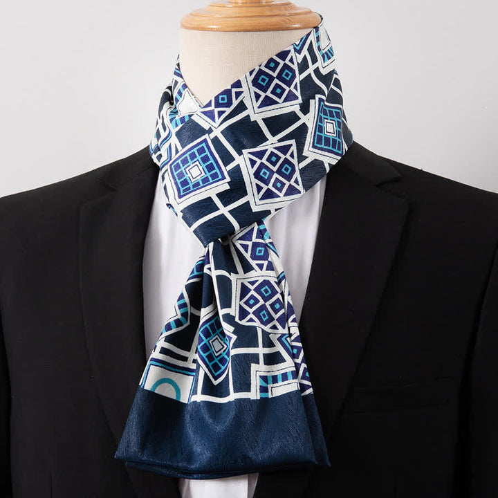 Men's Gentleman Silk-Feelp Business Thin Ascot Scarf - Style #14 - image 14
