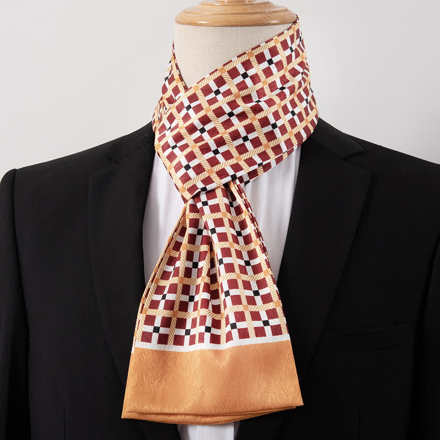 Men's Gentleman Silk-Feelp Business Thin Ascot Scarf - Style #11 - image 11
