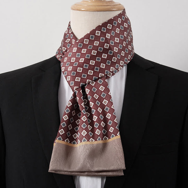 Men's Gentleman Silk-Feelp Business Thin Ascot Scarf - Style #18 - image 18