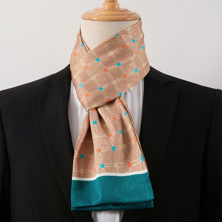 Men's Gentleman Silk-Feelp Business Thin Ascot Scarf - Style #8 - image 8