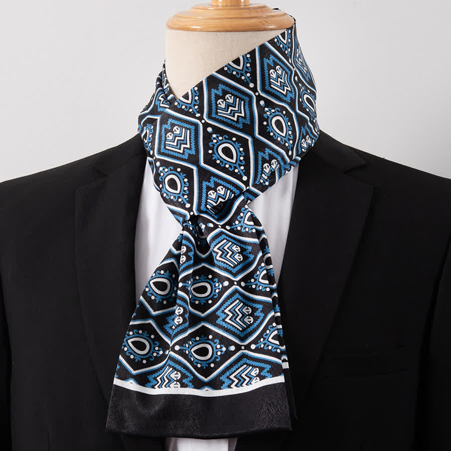 Men's Gentleman Silk-Feelp Business Thin Ascot Scarf - Style #15 - image 15