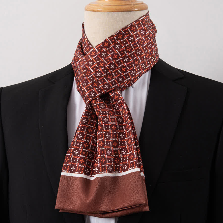 Men's Gentleman Silk-Feelp Business Thin Ascot Scarf - Style #21 - image 21