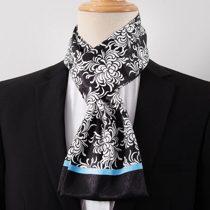 Men's Gentleman Silk-Feelp Business Thin Ascot Scarf - Style #32 - image 32