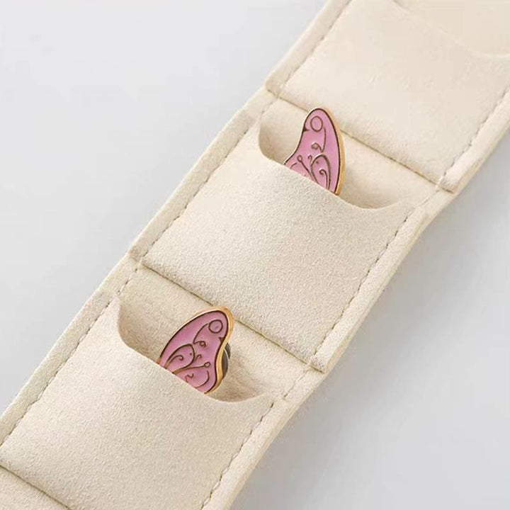 Portable Foldable 4-Slot Travel Roll Jewelry Box - image 1