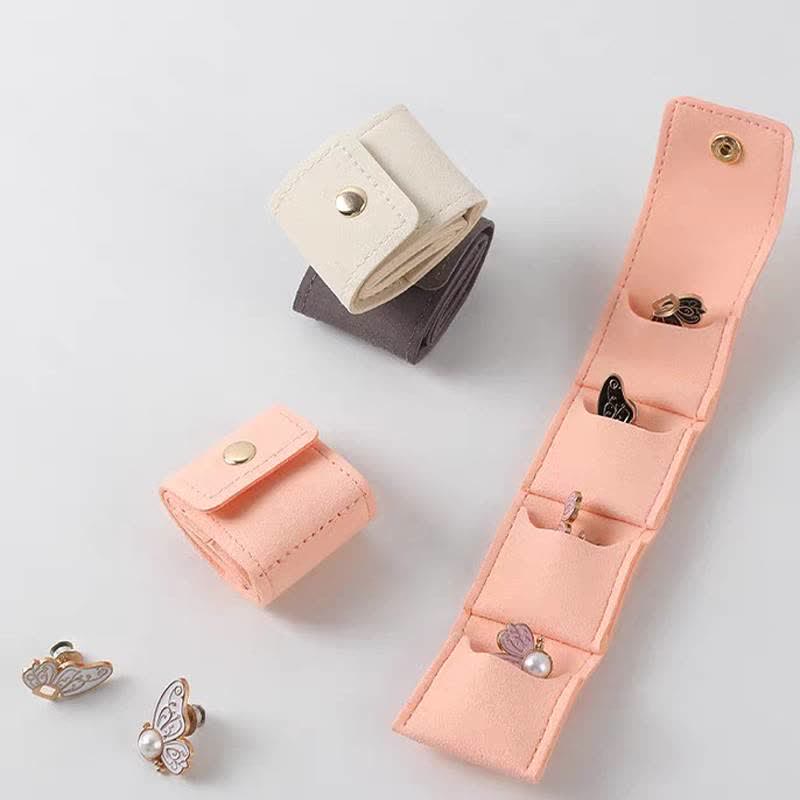 Portable Foldable 4-Slot Travel Roll Jewelry Box - image 3