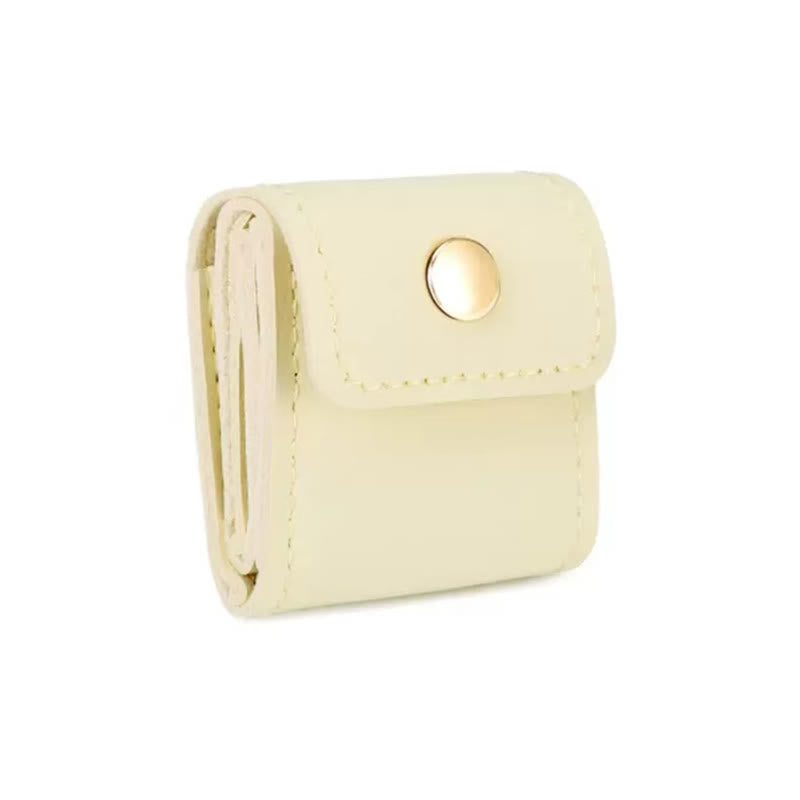 Portable Foldable 4-Slot Travel Roll Jewelry Box - Ivory PU Leather - image 12
