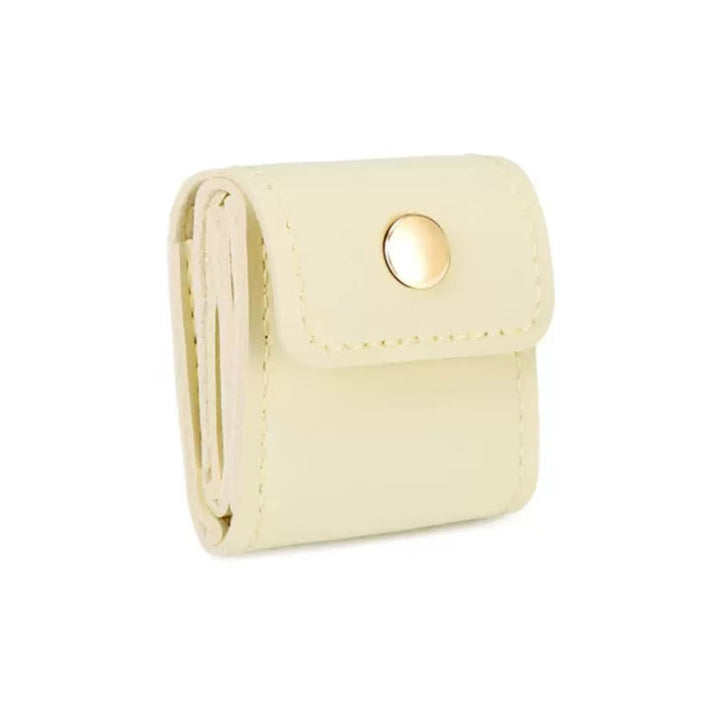 Portable Foldable 4-Slot Travel Roll Jewelry Box - Ivory PU Leather - image 12