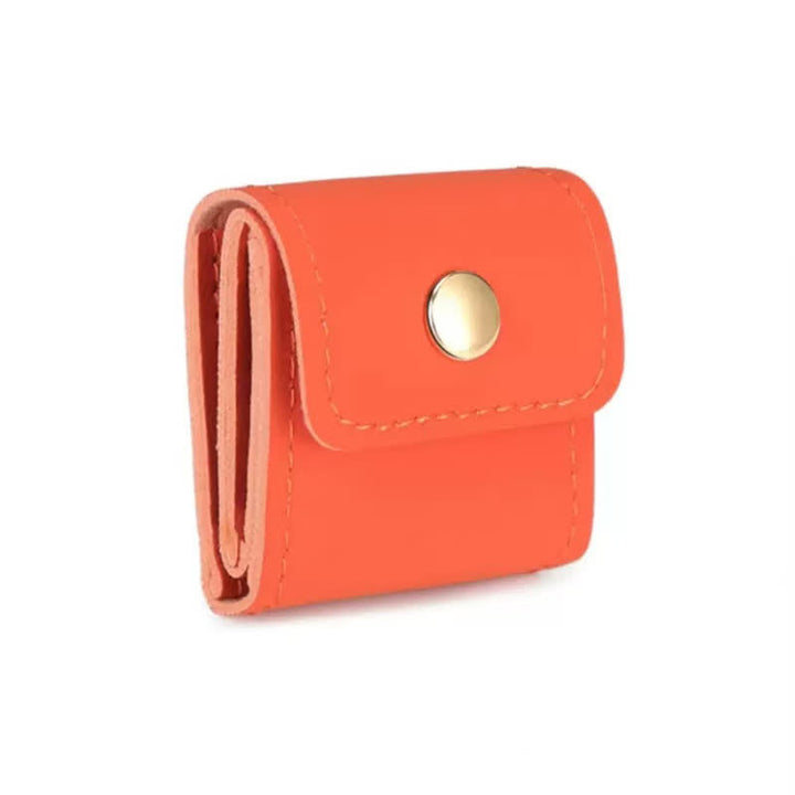 Portable Foldable 4-Slot Travel Roll Jewelry Box - Orange PU Leather - image 10