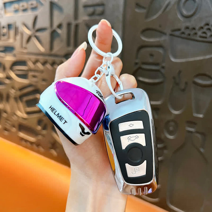 Cool Biker LED Motorcycle Racing Helmet Keychain - image 3