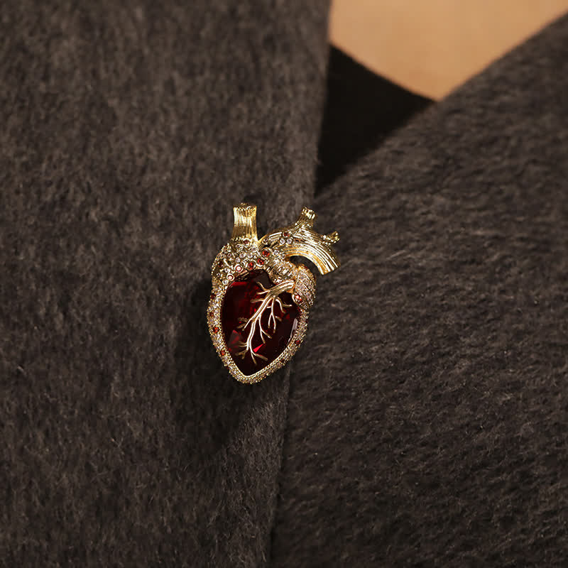My Beating Heart - Anatomical Heart Crystal Brooch - image 3