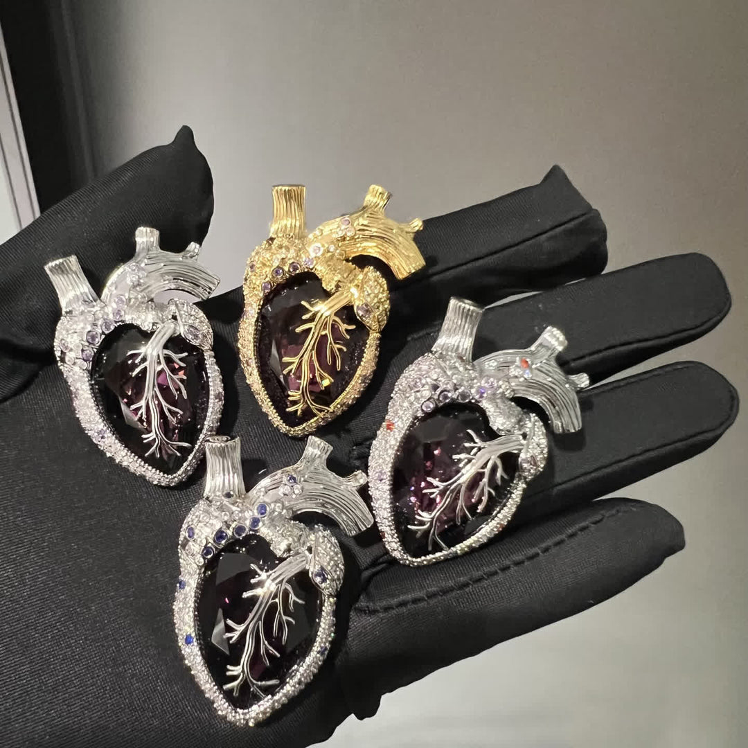My Beating Heart - Anatomical Heart Crystal Brooch - image 4