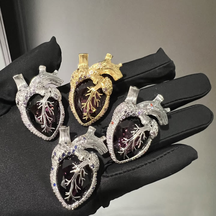 My Beating Heart - Anatomical Heart Crystal Brooch - image 4