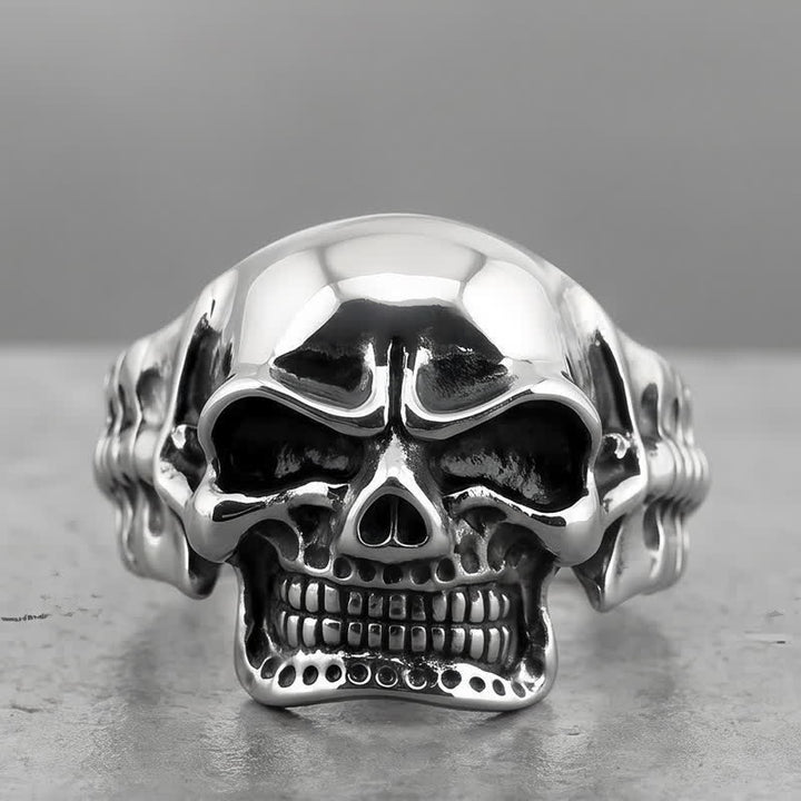 Men's Big Skull Energy Spine Adjustable Cuff Bracelet - image 3