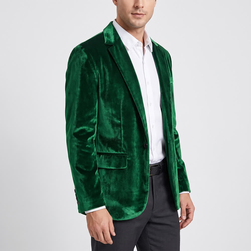 Men's Gentleman Velvet Formal Wedding Prom Suit Coat - image 3