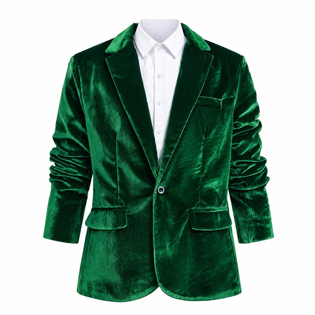 Men's Gentleman Velvet Formal Wedding Prom Suit Coat - image 14