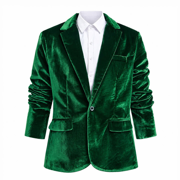 Men's Gentleman Velvet Formal Wedding Prom Suit Coat - image 14