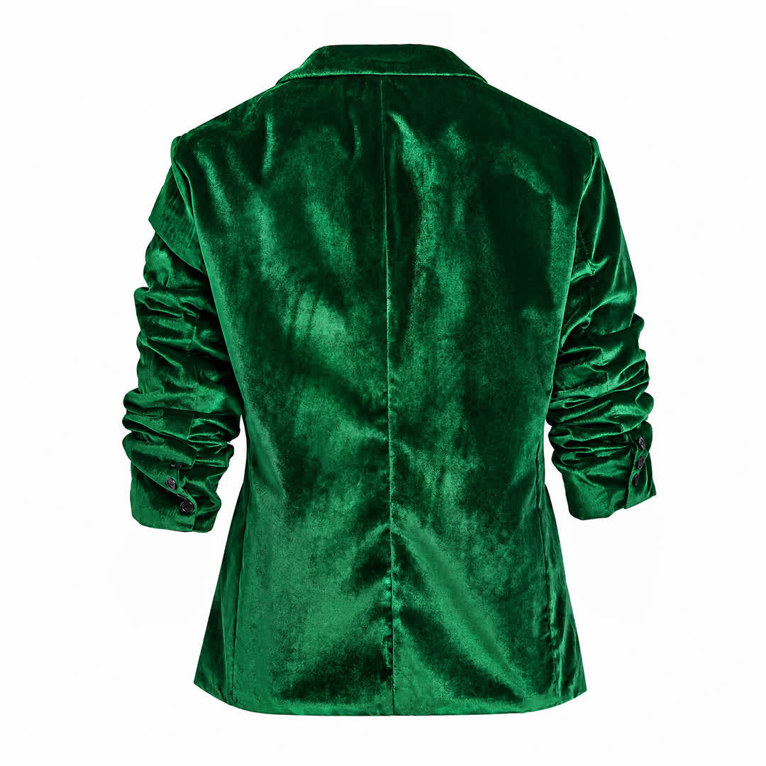 Men's Gentleman Velvet Formal Wedding Prom Suit Coat - image 15