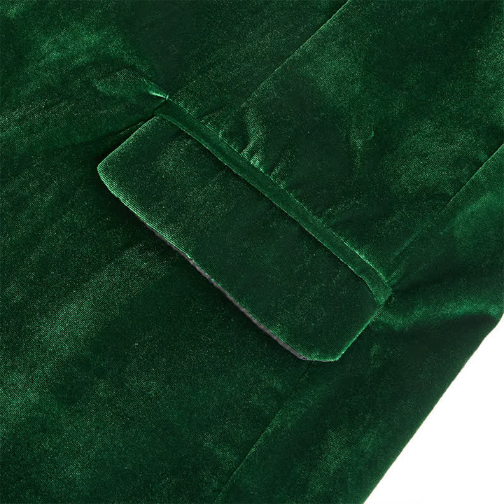 Men's Gentleman Velvet Formal Wedding Prom Suit Coat - image 12