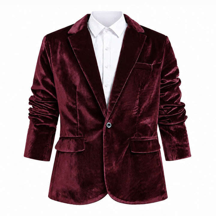 Men's Gentleman Velvet Formal Wedding Prom Suit Coat - image 19