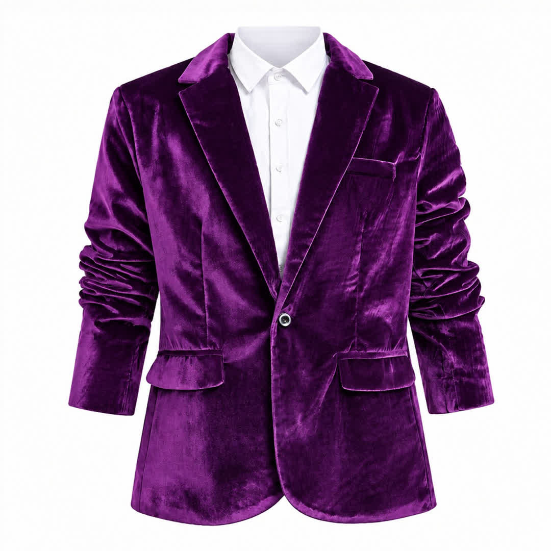 Men's Gentleman Velvet Formal Wedding Prom Suit Coat - image 18