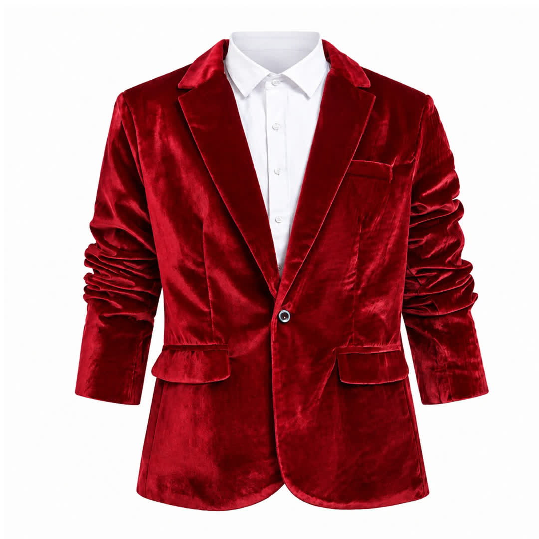 Men's Gentleman Velvet Formal Wedding Prom Suit Coat - image 17