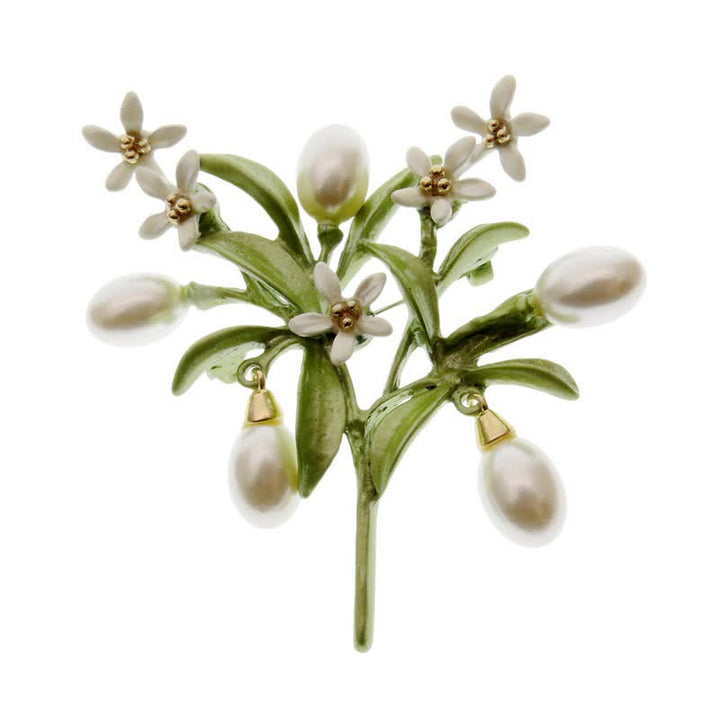 A Language of Flowers Fairy Garden Botanical Brooch - Lemon & Big Pearl - image 8