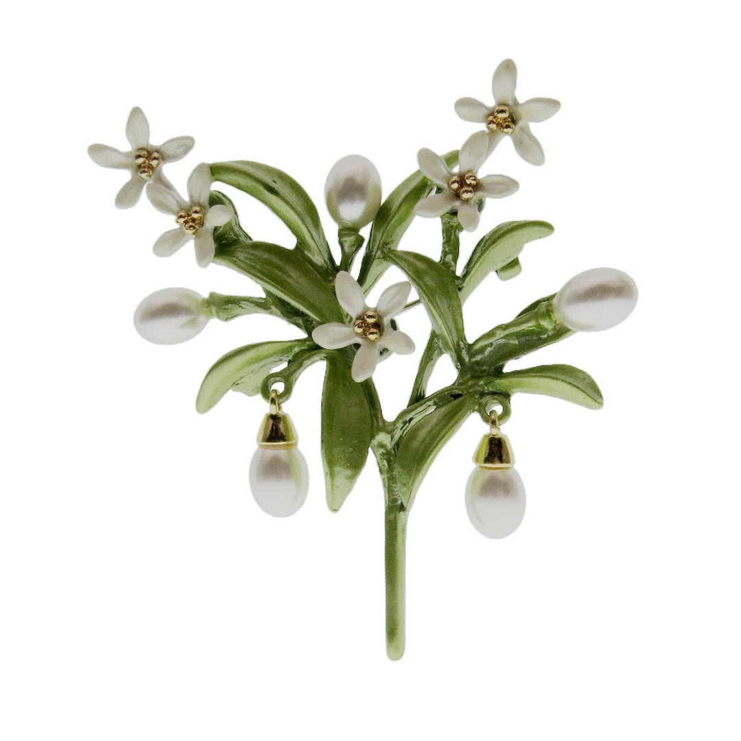 A Language of Flowers Fairy Garden Botanical Brooch - Lemon & Small Pearl - image 9