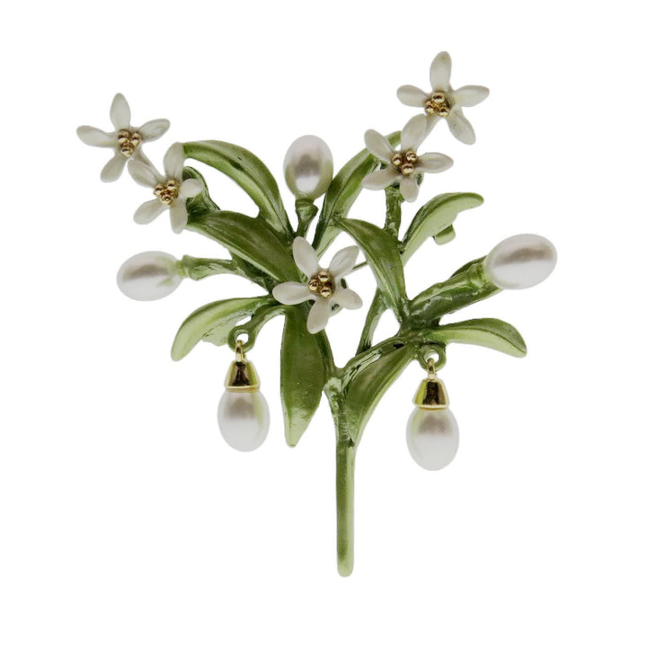 A Language of Flowers Fairy Garden Botanical Brooch - Lemon & Small Pearl - image 9