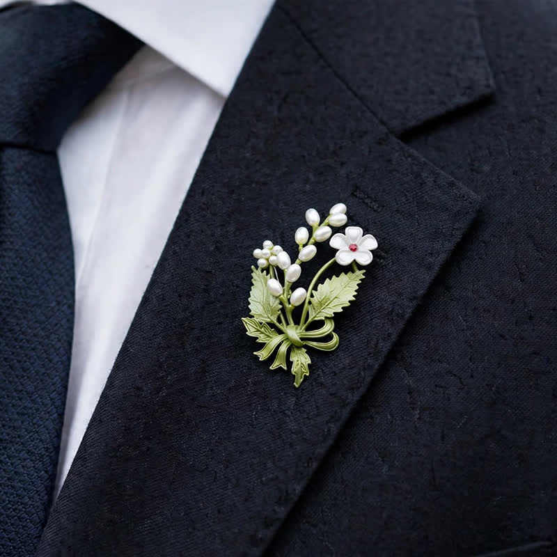 A Language of Flowers Fairy Garden Botanical Brooch - image 0
