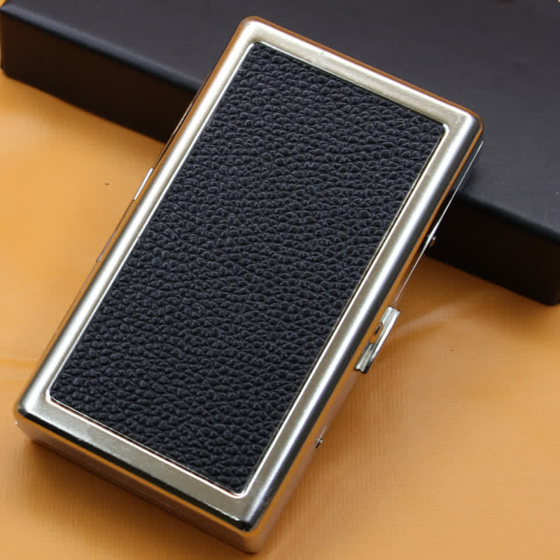 Heritage Engraved Portable Hard Cigarette Holder Wallet - Leather Pattern - image 7