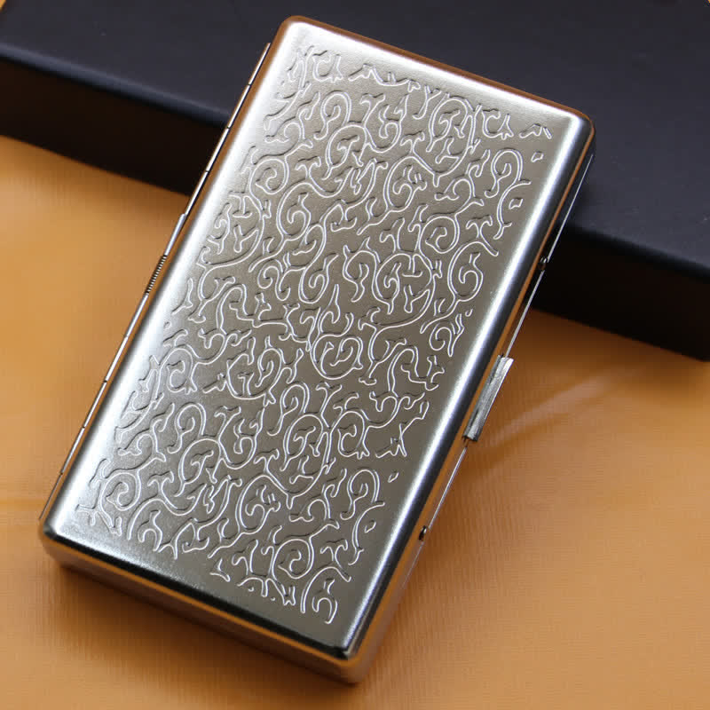 Heritage Engraved Portable Hard Cigarette Holder Wallet - Silver Tang Grass - image 11