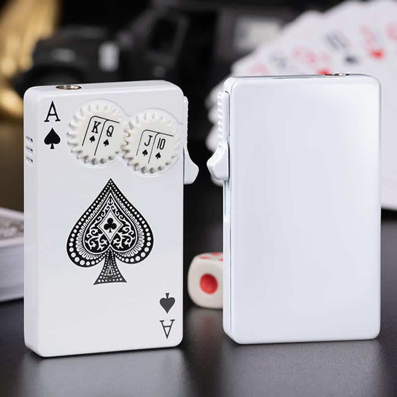 Ace Of Spades Butane Lighter With Fidget Spinner Wheels - White - image 1
