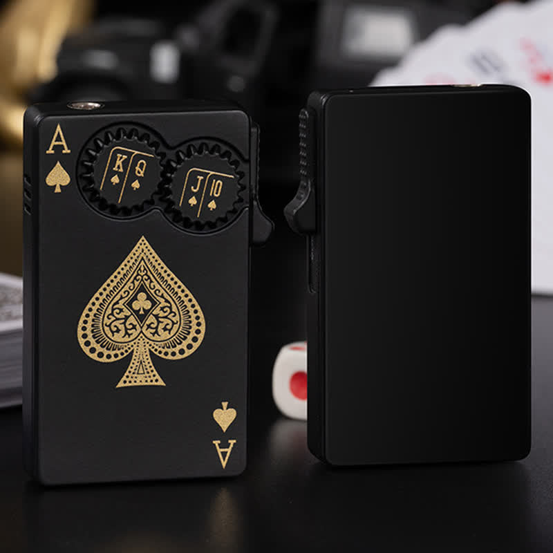 Ace Of Spades Butane Lighter With Fidget Spinner Wheels - Black - image 5