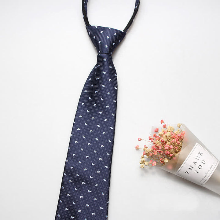 Men's Trendy Micro Paisley Zipper Tie Necktie