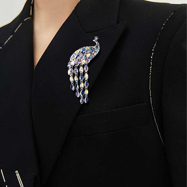 Women's Grazioso Peacock Fringe Brooch