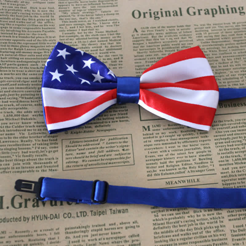 Men's Flag Patriotic Party Bow Tie