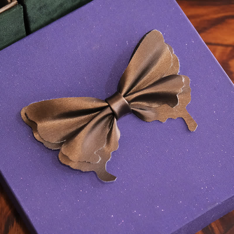 Men's Butterfly Vegetable-tanned Leather Bow Tie