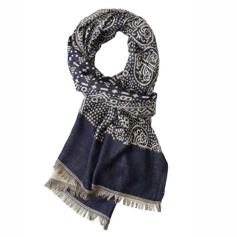 Men's Cotton Linen Lightweight Ethnic Scarf