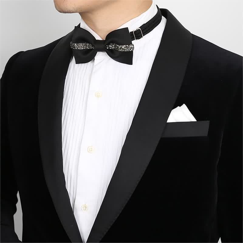 Men's Shining Chain Groom Bow Tie