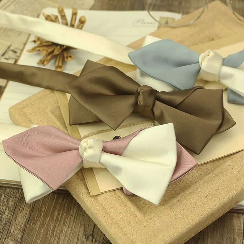 Men's Two Tone Colour Blocking Bow Tie