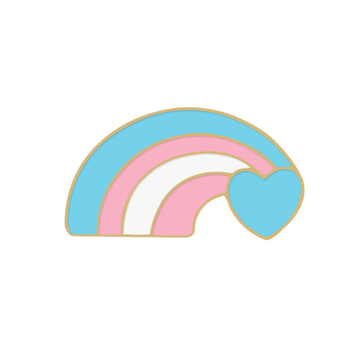 6Pcs Pride Day Pink & Blue Rainbow Flag Brooch