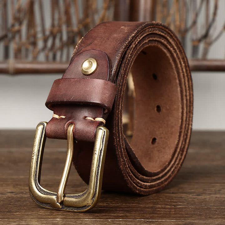 Men's Carving Crack Ship Anchor Leather Belt - image 12