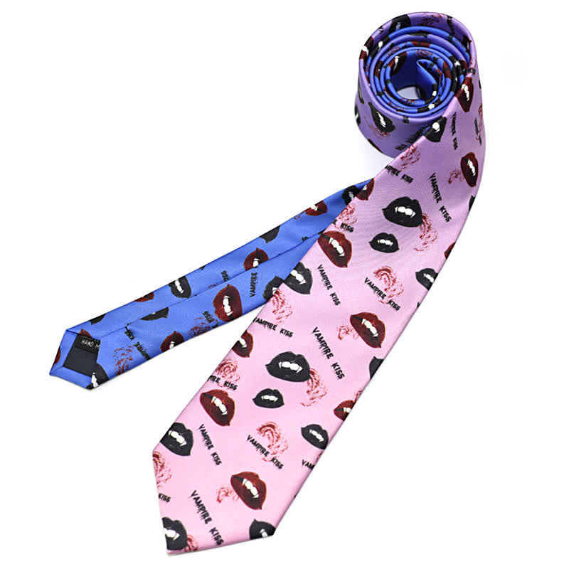 Men's Creative Funny Printed Necktie - Lips - image 13