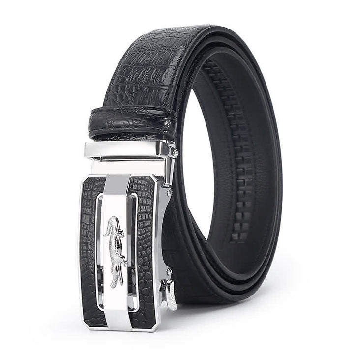 Men's Crocodile Pattern Automatic Buckle Leather Belt