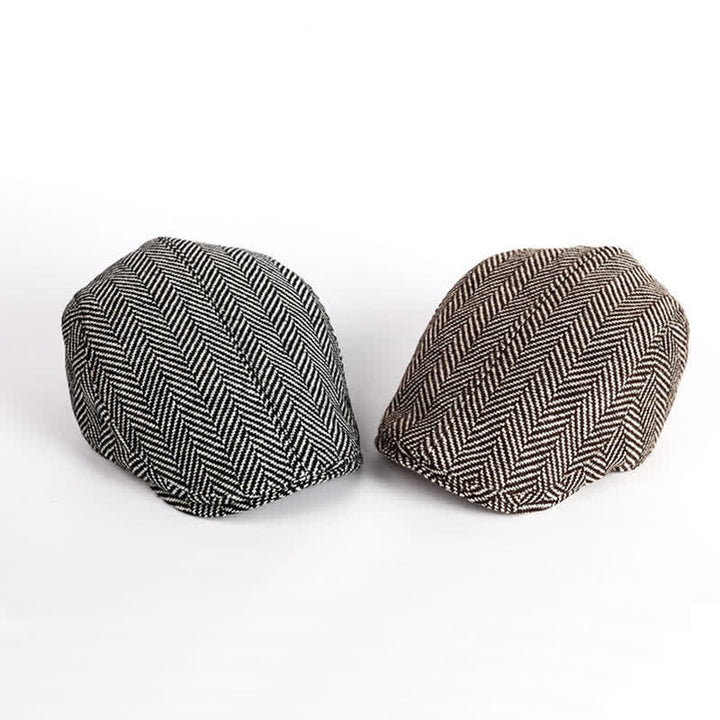 Herringbone Octagonal Cap Flat Cap Beret