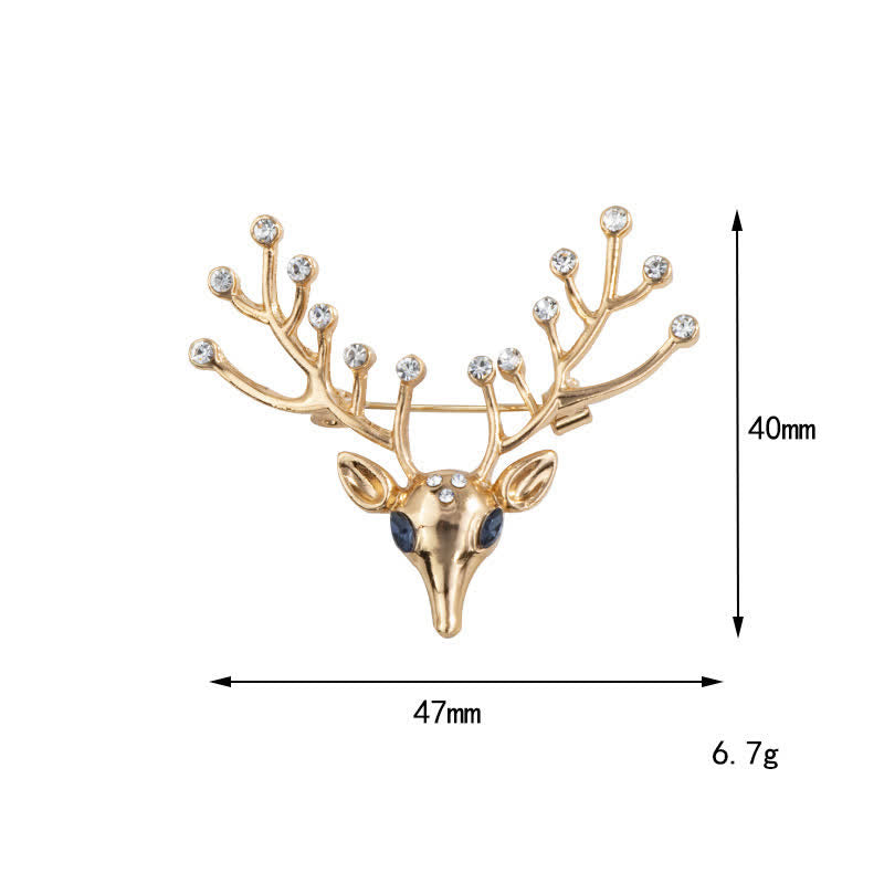 Men's Living Christmas Elk Brooch