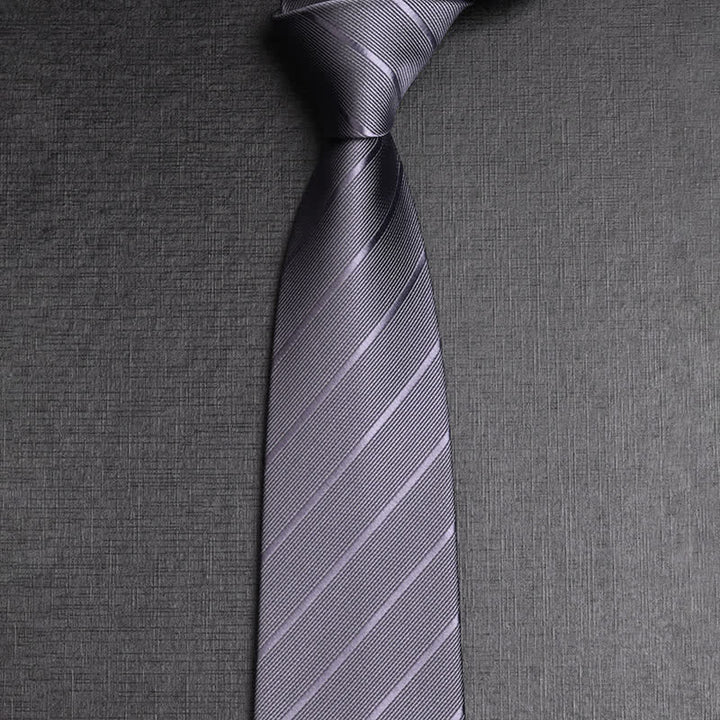 Men's Dark Colored Twill Business Necktie - Gray - image 2